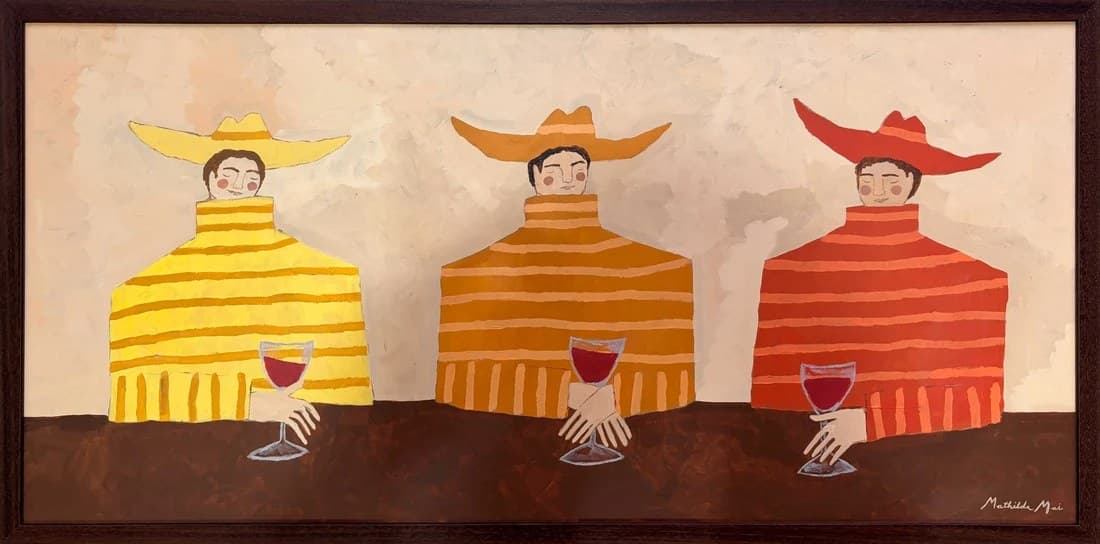Cowboys Drink Wine by Mathilda Mai